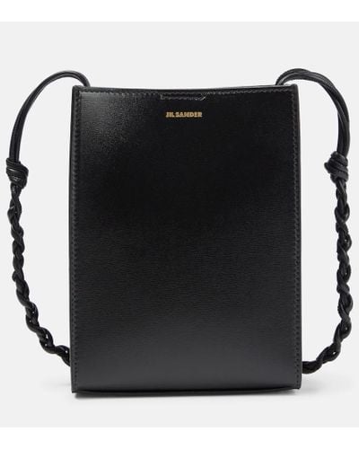 Jil Sander Small Leather Shoulder Bag - Black