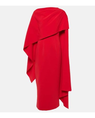 ROKSANDA Vestido midi Demetria con capa - Rojo