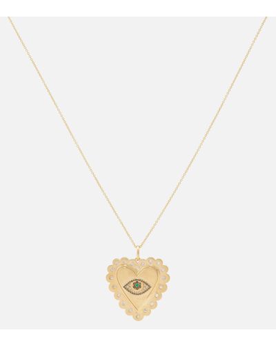 Ileana Makri 18kt Gold Necklace With Diamonds And Tsavorites - Metallic