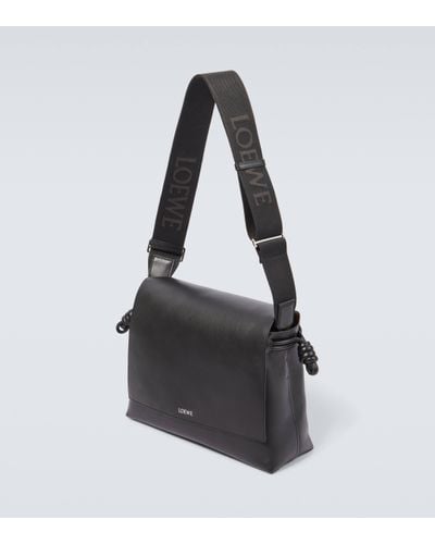 Loewe Flamenco Leather Messenger Bag - Black