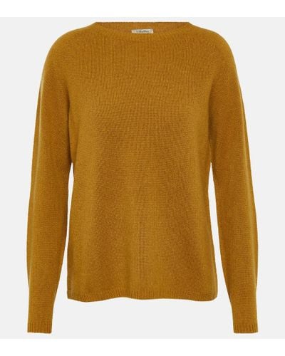 Max Mara Cashmere And Wool-blend Sweater - Yellow