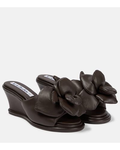 Acne Studios Leather Wedge Mules - Brown