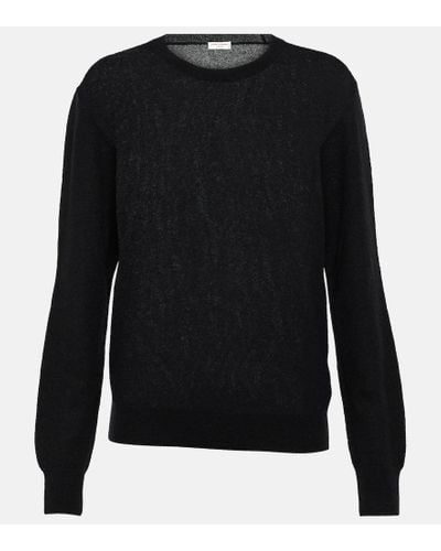 Saint Laurent Cashmere And Silk Sweater - Black