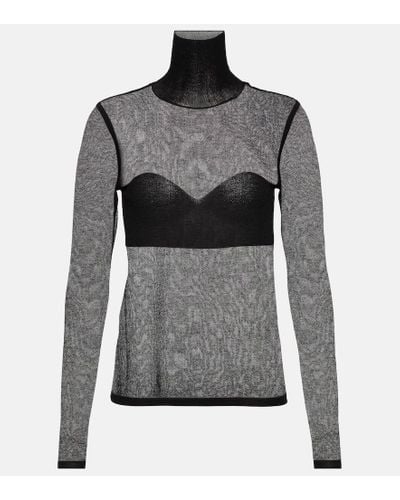 Nina Ricci Knitted Turtleneck Top - Black
