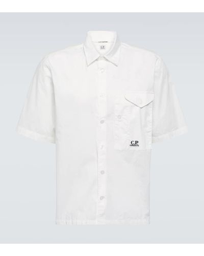 C.P. Company Camisa de popelin de algodon con logo - Blanco