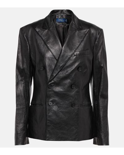 Polo Ralph Lauren Veste en cuir - Noir