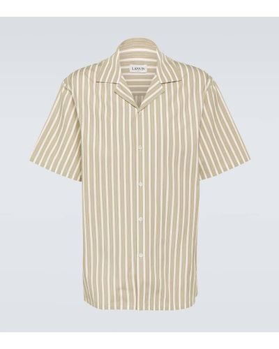 Lanvin Camisa bowling de algodon a rayas - Neutro