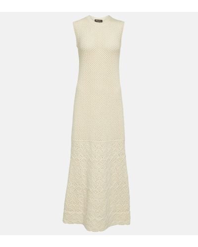 Loro Piana Engadin Cashmere Crochet Maxi Dress - Natural