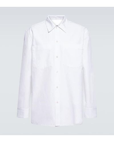 Jil Sander Camisa en popelin de algodon - Blanco