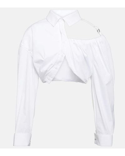 Jacquemus La Chemise Galliga Cropped Shirt - White