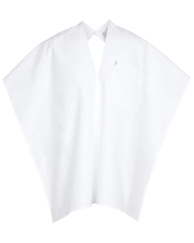 Coperni Top de algodon con cuello en V - Blanco