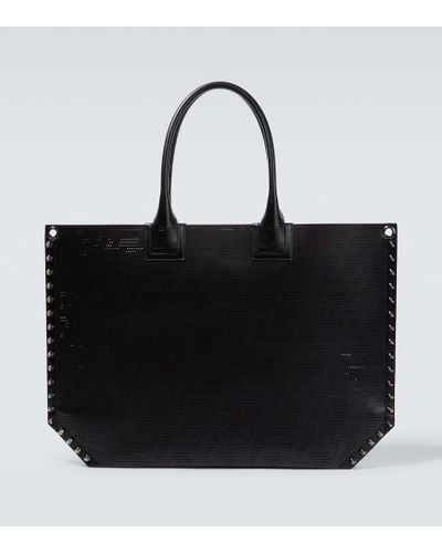 Christian Louboutin Laser-cut Leather Tote Bag - Black