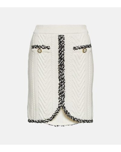 Rebecca Vallance Demy Cable-knit Cotton Miniskirt - White