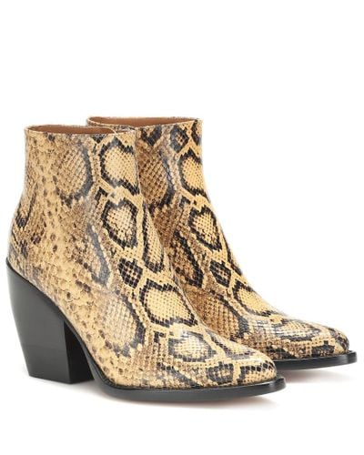 Chloé Rylee Snake-effect Leather Boots - Multicolor