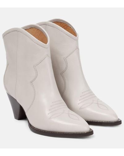 Isabel Marant Darizo Leather Cowboy Boots - Natural