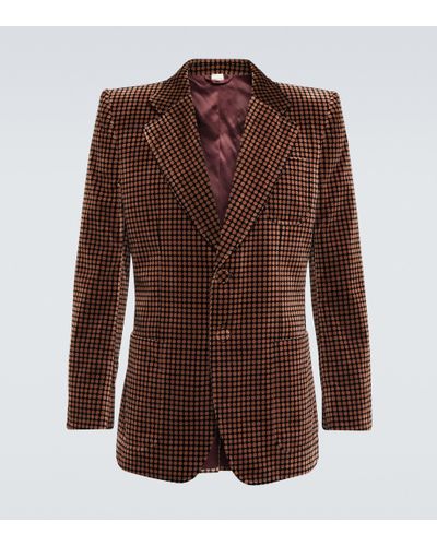 Gucci Polka-dot Velvet Suit Jacket - Brown