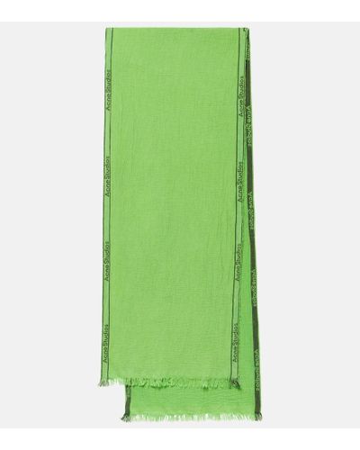 Acne Studios Sciarpa in cotone e lino - Verde