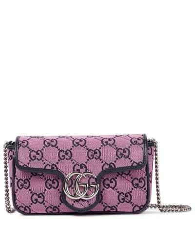 Gucci Tasche GG Marmont Multicolor Super Mini - Pink