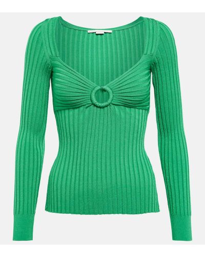 Stella McCartney Ribbed-knit Top - Green