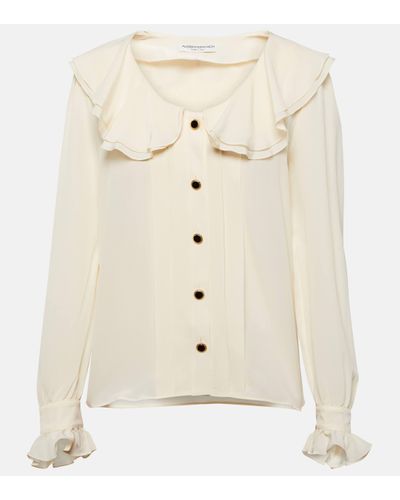 Alessandra Rich Blouse en soie - Neutre