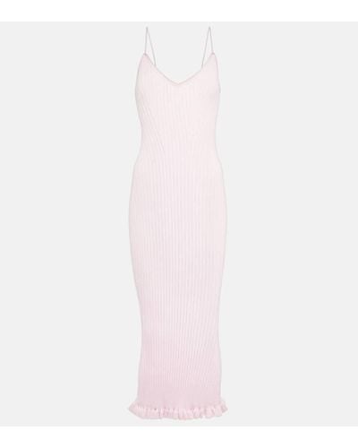 Khaite Nolita Ribbed-knit Slip Dress - Pink