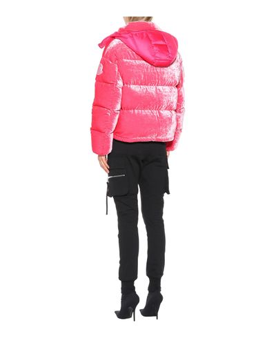 pink velvet moncler jacket