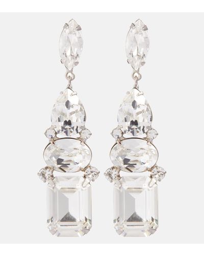 Jennifer Behr Pendientes Dakota adornados con cristales - Blanco