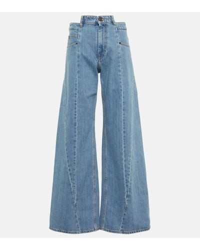 Maison Margiela Jeans anchos Decortique de tiro alto - Azul