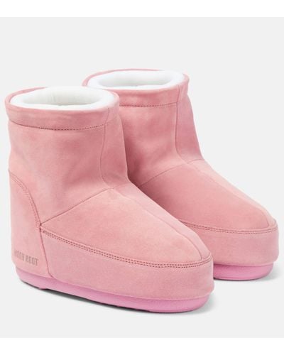 Moon Boot Icon Low Suede Snow Boots - Pink