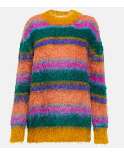 Marni Striped Oversized Mohair-blend Sweater - Multicolor