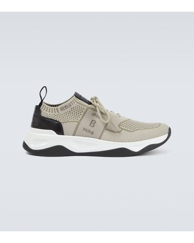 Berluti Shadow Knitted And Leather Trainers - White