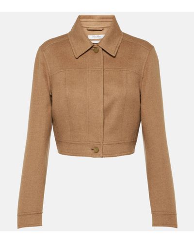 Max Mara Veste Foglia en laine de chameau - Marron