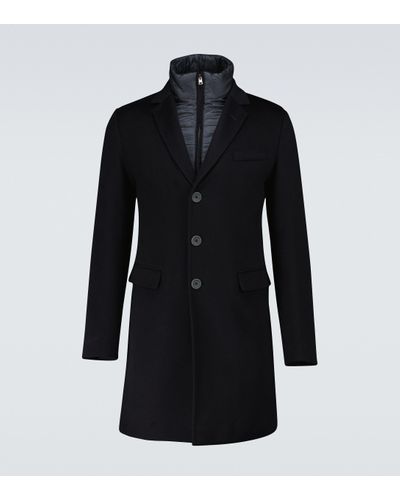 Herno Layered Cashmere Overcoat - Black