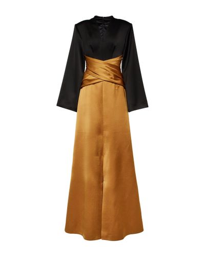 Rasario Bicolor Satin Gown - Metallic