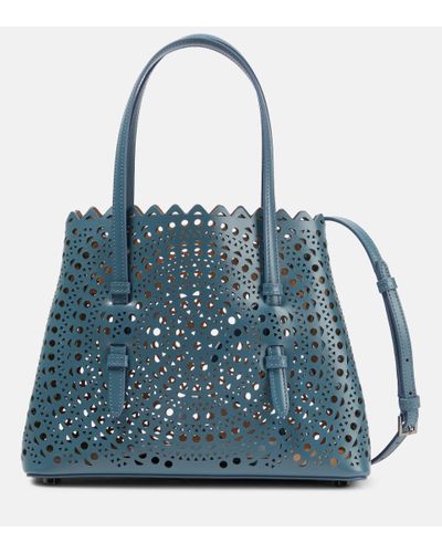Alaïa Alaia Le Mina 25 New Vienne Leather Tote Bag - Blue