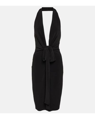 Norma Kamali Tie-detail Halterneck Minidress - Black