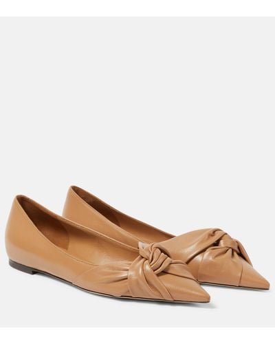 Jimmy Choo Hedera Leather Ballet Flats - Brown