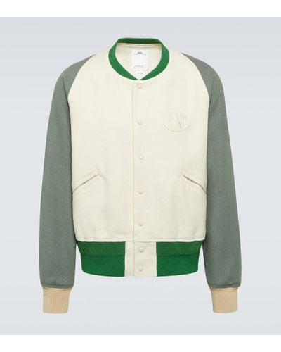 Visvim Wool And Linen Varsity Jacket - Green