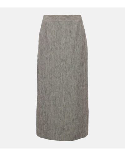 TOVE Romilie Linen Maxi Skirt - Gray