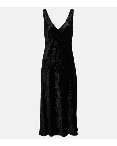 Vince Velvet Slip Dress - Black