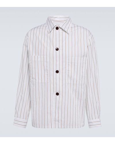 Lemaire Striped Cotton Shirt - White