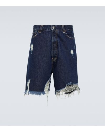 Acne Studios Distressed Denim Shorts - Blue
