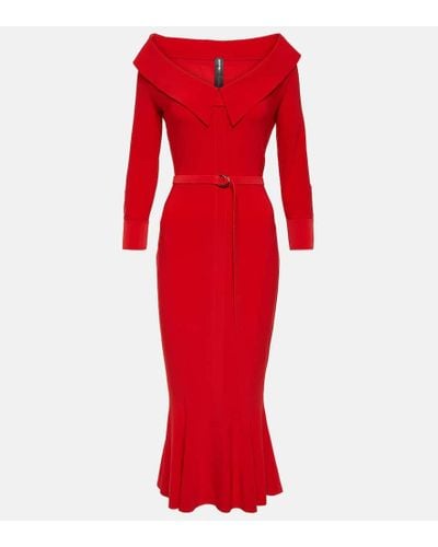 Norma Kamali Off-shoulder Midi Dress - Red