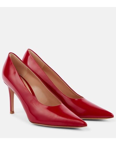 Gianvito Rossi 85 Leather Court Shoes - Red