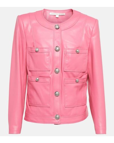 Veronica Beard Ozuna Faux-leather Jacket - Pink