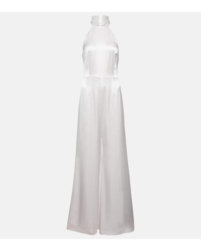 Galvan London Bridal - Jumpsuit Sienna in raso - Bianco