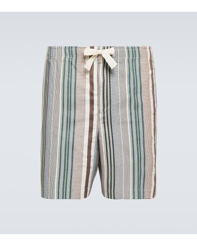 Orlebar Brown Alex Striped Cotton Shorts - White