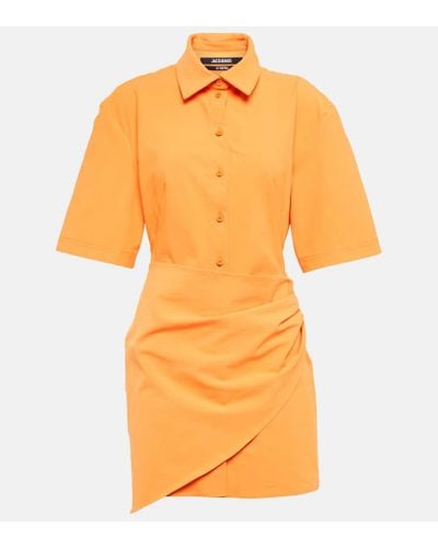 Jacquemus Minikleid La Robe Camisa aus einem Baumwollgemisch - Orange
