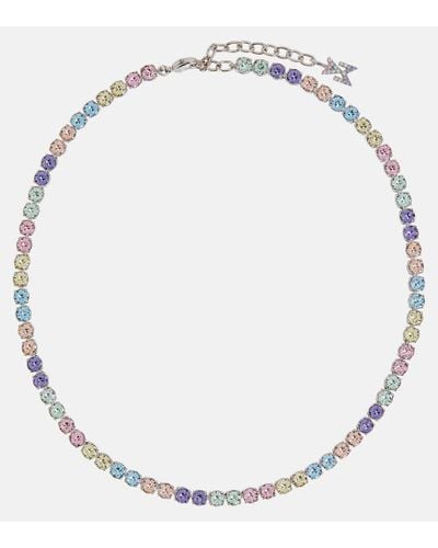 AMINA MUADDI Halskette Tennis mit Kristallen - Mehrfarbig
