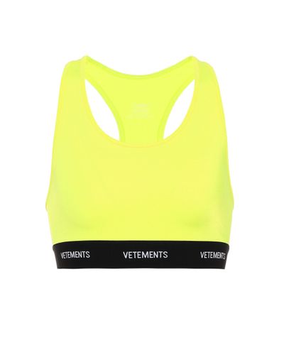 Vetements Logo Sports Bra - Yellow